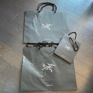 Arcteryx large small black shopping bag tote empty storage decoration lot of 3